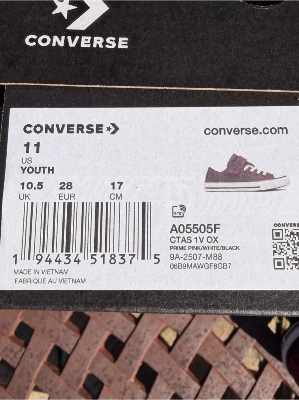 Converse Chuck Taylor 1V Ox Low Top Sneaker Prime Pink Toddler 11